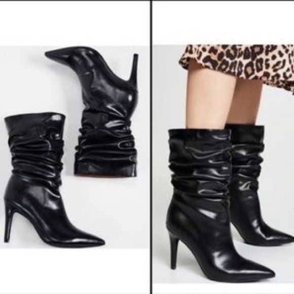 Jeffrey Campbell Black Patent Leather Guillot Slouch Boots - Picture 2 of 11